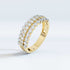 Round Lab-Grown Diamond Pavé Wide Half-Eternity Ring in Yellow Gold